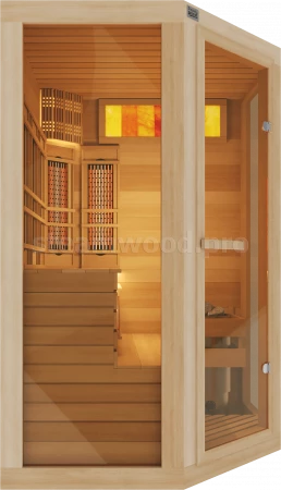 Двухместная угловая комбинированная сауна Comfort из кедра