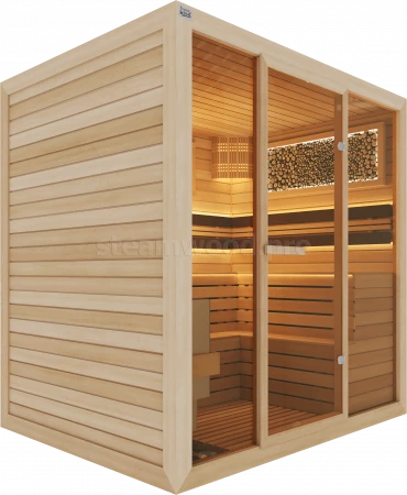 Четырехместная финская сауна Comfort из кедра